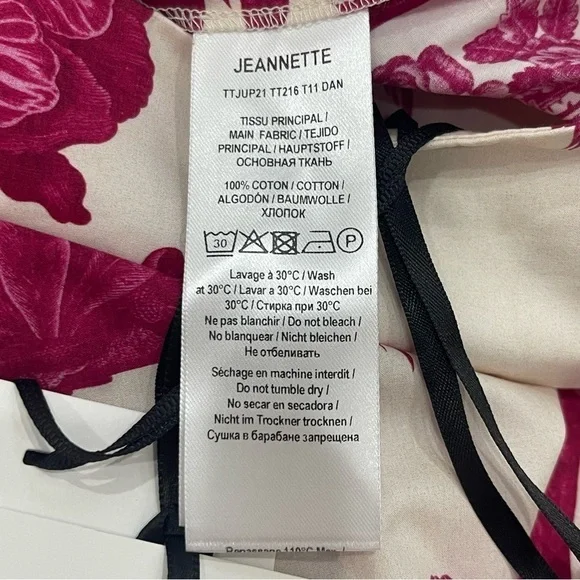 Tara Jarmon NWT Size 36 EU/US 4 Jeanette Ecru Magenta Floral Print A-Line Skirt - Picture 15 of 16